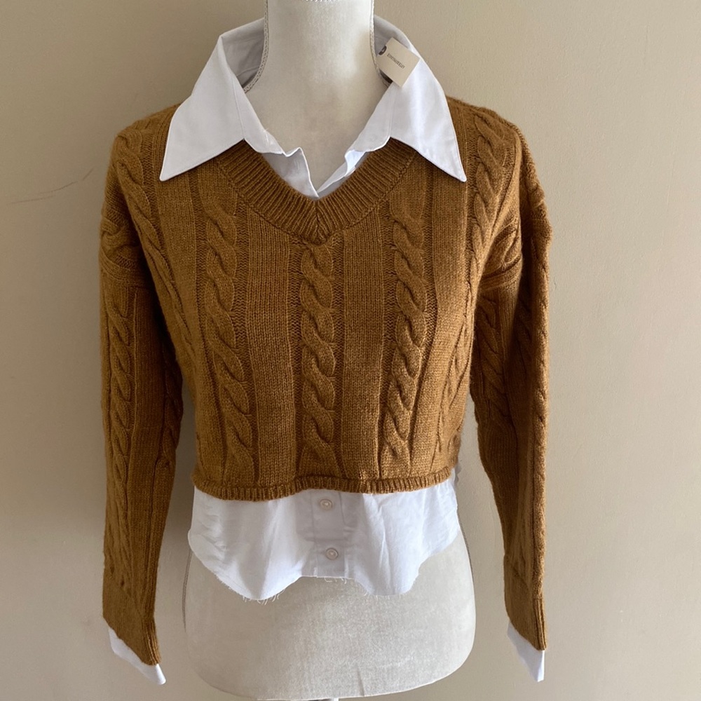 Anthropologie Pilcro Cropped Sweater/Shirt